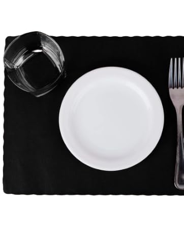 black paper placemats