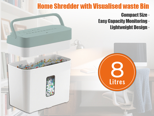 Home Shredder with Visualised waste Bin