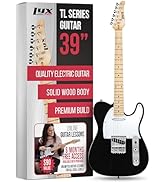 LyxPro 39” Electric Guitar TL Series, Full-Size Paulownia Wood Body, 3-Ply Pickguard, C-Shape Nec...