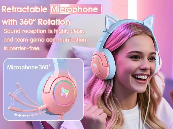 Retractable, 360° rotating microphone