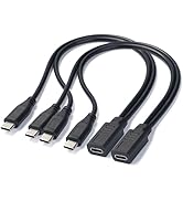 Gavynx 2-Pack USB C Splitter 1 in 2 Out, Short USB Type C Female to Dual Male Y Splitter Cable, P...
