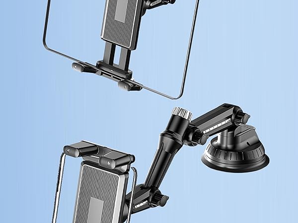 5 in 1 Car Phone Holder, Dashboard Windshield Phone Mount with Strong Suction Cup &amp; Large Clamp