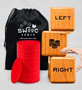 Giant Right Center Left Dice Game (All Weather) with 24 Large Chips &amp; Carry Bag - ...