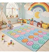 8' x 10' Classroom Rug, Schoolgirl Style Pastel Smileys Educational Carpet for Kids, Playroom Day...