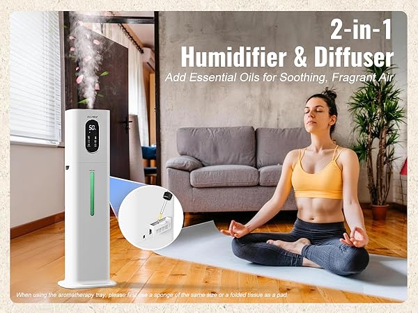 2-in-1 Humidifier &amp;amp; Diffuser Add Essential Oils for Soothing, Fragrant Air