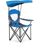 LET'S CAMP Camp Chair with Shade Canopy Folding Camping Chair with Cup Holder and Carry Bag for O...