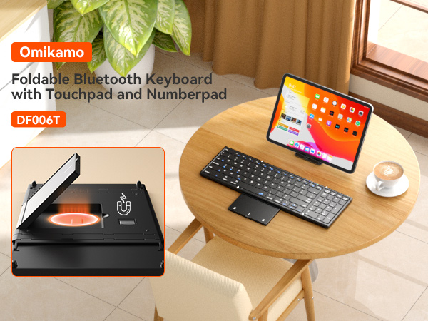 Foldable Bluetooth Keyboard with Touchpad &amp;amp; Number Pad