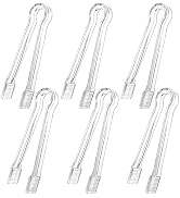 6 PCS Clear Plastic Serving Tongs, 6.3 Inch Mini Serving Utensils Plastic Tongs Ice Tongs for Buf...