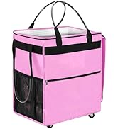 Neverwhy Reusable Grocery Bag on 5 Wheels - 84L Foldable Rolling Tote Bag Shopping Cart with Hand...