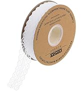 Cream White Lace Trim Ribbon 1.2 Inch Wide×50 Yards lace Fabric Vintage Pattern Roll Ribbons - Pe...
