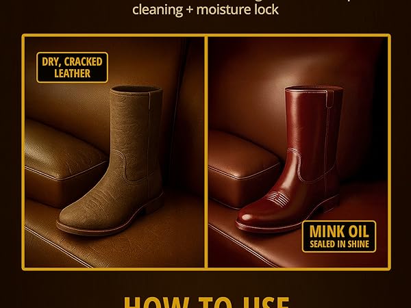 Eagle Mink Oil for Leather Boots All-Natural Leather Conditioner and Cleaner Waterproof Formula