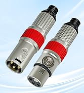 RIVIERA XLR 3 Pin Male Plug and Female Socket with Chrome-Plated Housing and 24K Gold-Plated Cont...