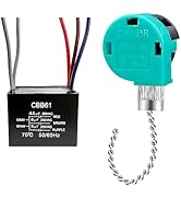 YukiHalu Ceiling Fan Pull Chain Switch 3 Speed 4 Wire, Ceiling Fan Capacitor CBB61 4.5uf + 6uf + ...