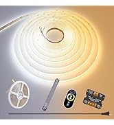 GOMING CCT COB LED Strip Light 24V 32.8ft(10M) 2700K-6500K Tunable White with 24V 100W Power Supp...