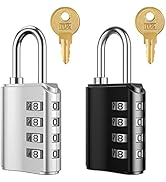 LOFICOPER Combination Padlock, Gym Locker Lock, 4 Digit Combination Gate Lock with 2 Keys, Weathe...