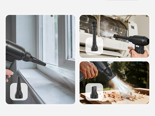 efficiently blast away dust, crumbs, and debris from deep within electronics