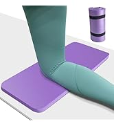Yoga Knee Pad Cushion 0.8inch (20mm) Thick Yoga Mat with Carrier Strap for Pain Free Knees, Elbow...