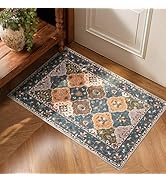 Lessymo Moroccan Washable Rugs for Entryway, Faux Wool 2x3 Small Area Rug for Kitchen Bathroom Co...