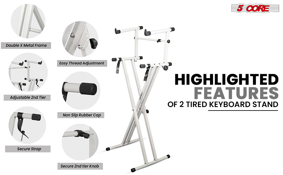Keyboard Stand Single X Style 7 Adjustable Digital Electric Piano 61 76 88 Keys