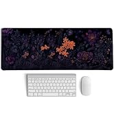 PaJiaNi Gothic Purple Butterfly Floral Mouse Pads,Dark Aesthetic Cottagecore Mouse Pad,Mystical B...