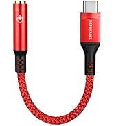 BEZOKABEL New Nylon USB C to 3.5mm Female Audio Adapter, Type C to Aux Headphone Adapter Hi-Res D...
