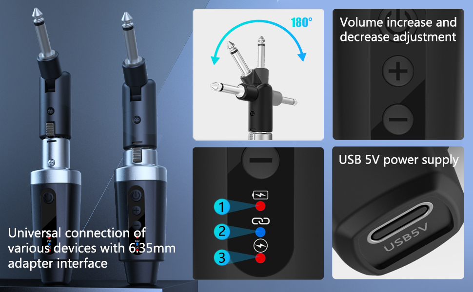 Universal connection ofvarious devices with 6:35mmadapter interface