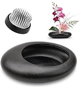 Vhxmaizxn Japanese Flower Frog Vase Kit Ikebana Vases Flower Frog Bowl | Black Ceramic Ikebana Va...