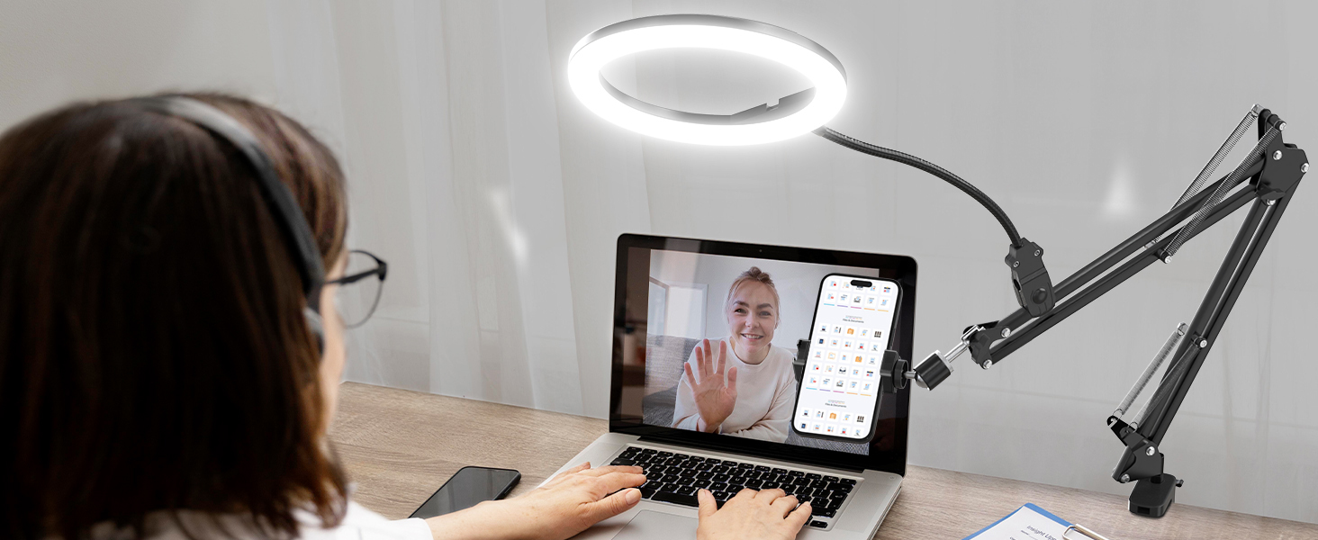 overhead phone mount with light