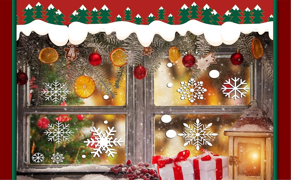 christmas window clings