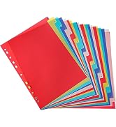 21 Pack Binder Dividers, Multicolor Tab Dividers for 3 Ring Binder, Binder Tabs Notebook Dividers...