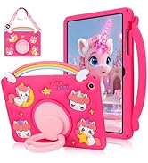 SAMONPOW for Galaxy Tab A9 Plus Case 11 Inch 2023 Cute Rainbow Unicorn Samsung Galaxy Tab A9+ Cas...