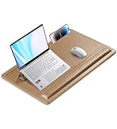 CENNBIE Leather Lap Desk with Memory Foam Cushion - Extra Large 24 x 16 inches - Adjustable Fits ...