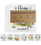 GENERALCARE 6 Pack Swedish Dishcloths – Super Absorbent, Reusable &amp; Eco-Friendly Kitchen Towels (...