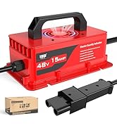 10L0L 15 Amp 48 Volt Golf Cart Charger for Yamaha G19 G22 with Plug- Lightweight Smart Charging f...