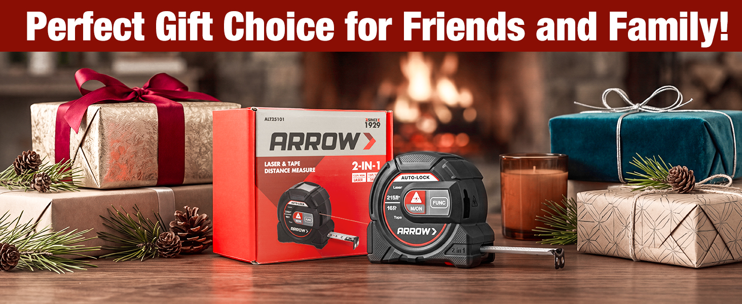 ARROW 2-in-1 Laser Tape Measure 215Ft/65m Laser Distance