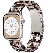 V.R.HOPE Resin Watch Band Compatible with Apple Watch Band for Women 38mm 40mm 41mm Tortoise Meta...