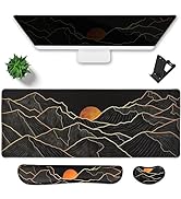 Hopipad Large Gaming Mouse Pad Waterproof + Mouse Wrist Rest + Keyboard Wrist Rest Set,Non-Slip R...