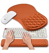 Hokafenle 2 in 1 Ergonomic Mouse Pad Wrist Support &amp; Wrist Rest for Computer Keyboard Set, with R...