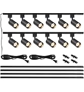 Hiiglxii Plug in Track Lighting with Power Cord, 12-Light LED Track Lighting Kit with Rail, Moder...