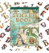 Bomichi 50 Sheet Alphabet Sticker Book 525 Count Letter Number Die Cut Vinyl Decals Waterproof Re...