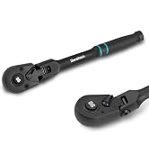 DURATECH 1/4-Inch Flex-Head Ratchet, 90-Tooth Quick-Release Ratchet Wrench | Socket Wrench with 1...