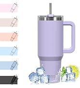 WATERSY 40 oz Tumbler with Handle,Tumbler with Lid and Straw,Double Wall Insulated Cup Stainless ...