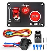 Nilight Ignition Switch Panel 12V 2 in 1 Rocker Switch with Engine Push Button Toggle Switches wi...