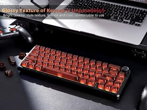Keycaps Jelly Ceramic Keycaps Style, Clear Keycaps, Transparent Side Printed Keycaps