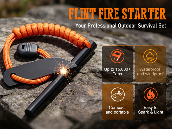 Premium ferro rod fire starter for camping gear and survival kit