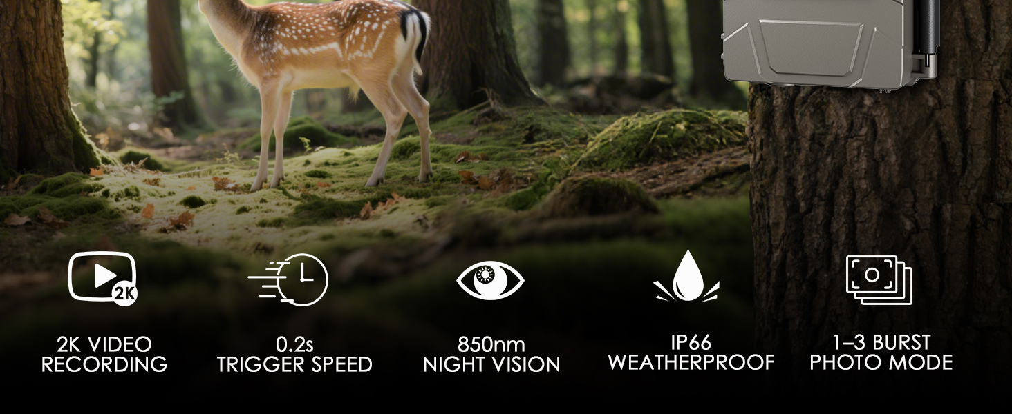 Text shows navigation icons: 'ALL VIDEO', 'PROGRESS', 'EYES FREE', 'ALERT', 'AUDIO'. Interface display for vehicle control system with deer in nature background.