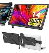 ELECROW Laptop Screen Extender 14 Inch, 1080P FHD IPS Dual Laptop Monitor Extender, Laptop Extend...