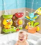 TXTLDB 2-in-1 Bath Toys for Toddlers 1-3, Magic Watering Can with Blooming Flowers &amp;amp; Suction Cup