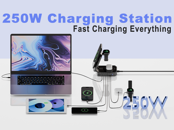 250W USB C Charging Station for Multiple Devices
