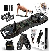 LALAHIGH Portable Home Gym System: Large Compact Push Up Board, Pilates Bar &amp; 20 Fitness Accessor...